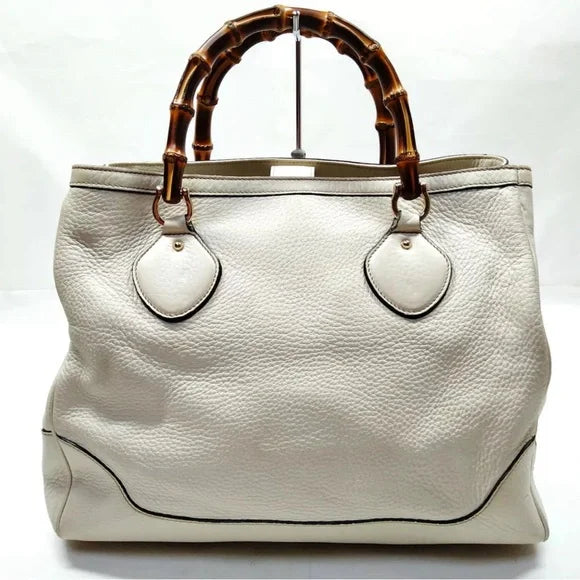 GUCCI - Bamboo Pebble Leather Hand Bag