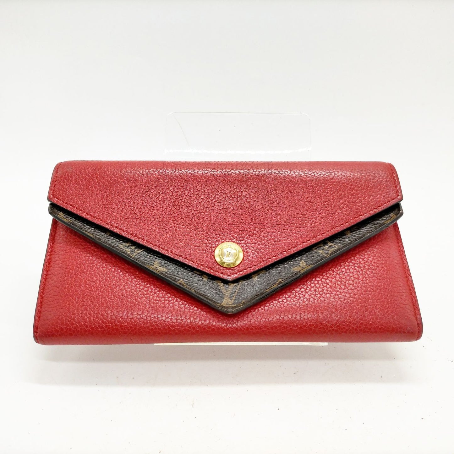 LOUIS VUITTON - Calfskin Double V Wallet Rubis
