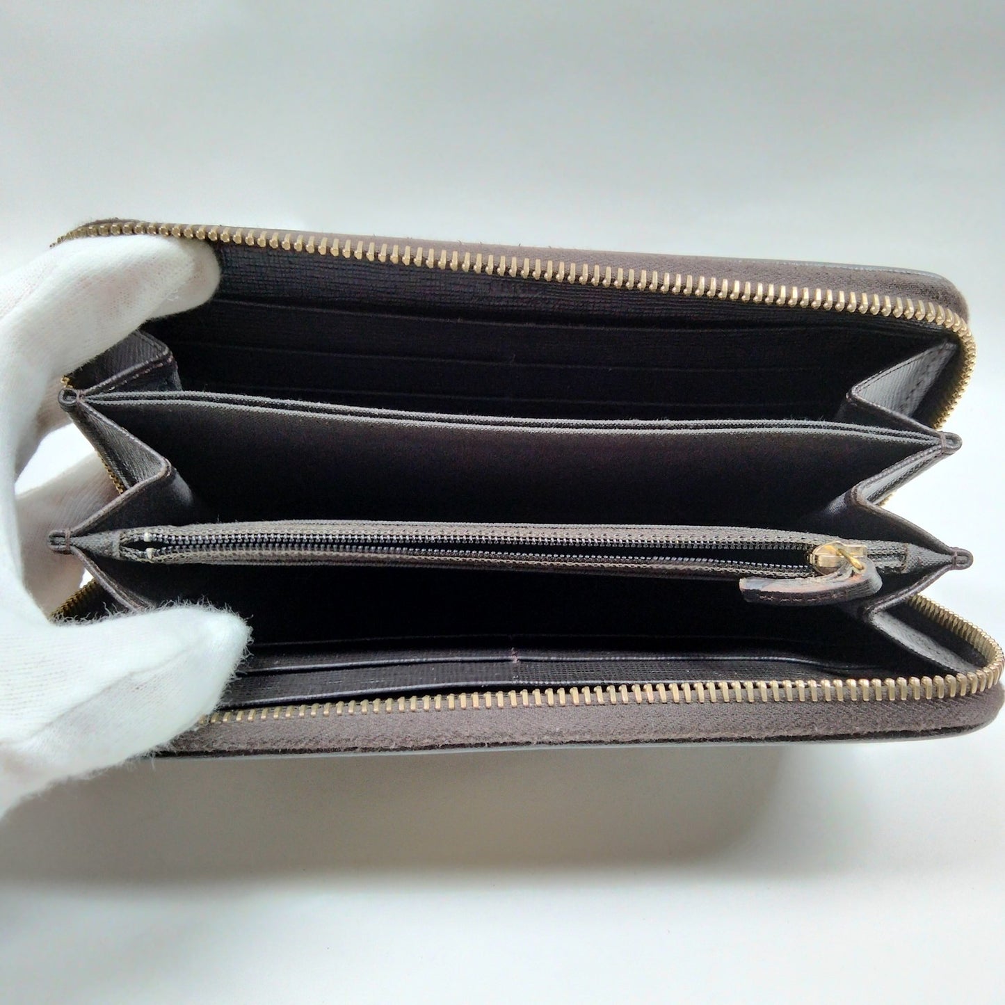 FENDI - Zucca Spalmati Vitello Elite Zip Around Wallet