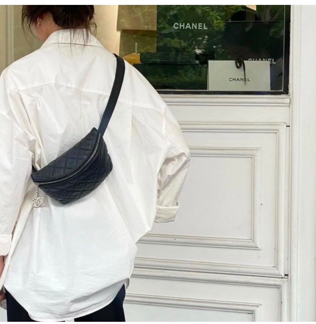 CHANEL - Grained Calfskin Quilted Waist Belt Bag