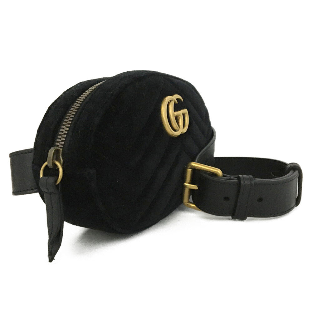 GUCCI - GG Marmont Quilted Velvet Crossbody Shoulder Bum
