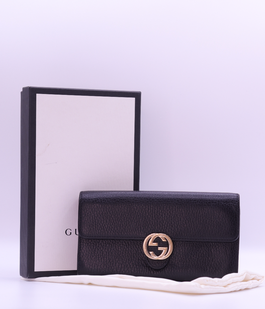 GUCCI - Pebbled Calfskin Icon Continental Wallet