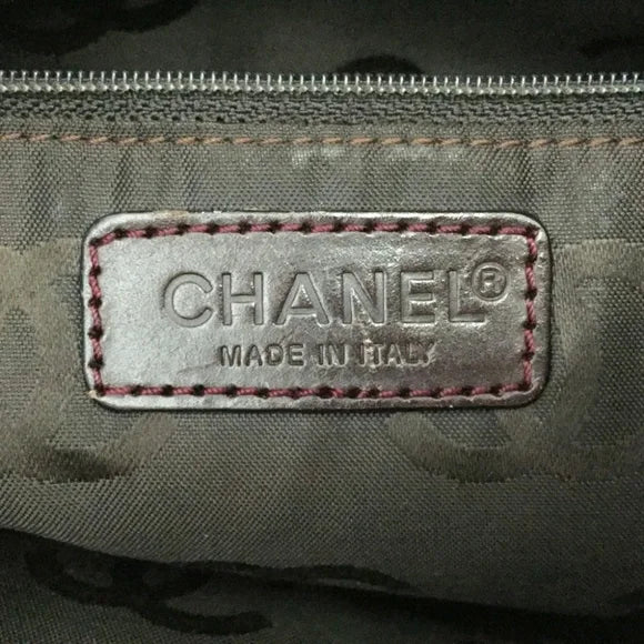 CHANEL - Calfskin Tote Brown Hand Bag