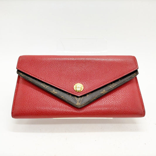 LOUIS VUITTON - Calfskin Double V Wallet Rubis