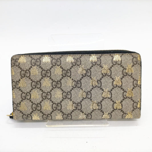 GUCCI - GG Supreme Bees Zip Around Wallet