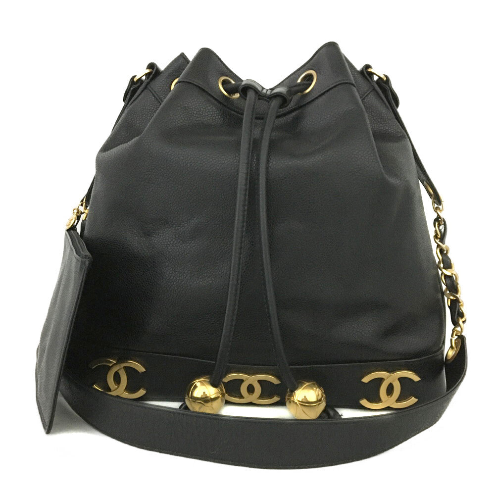 CHANEL - Triple Coco Mark Drawstring Shoulder Bag