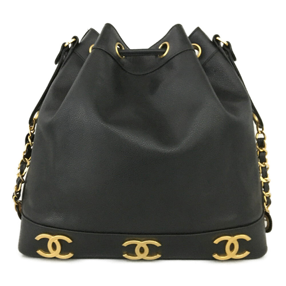 CHANEL - Triple Coco Mark Drawstring Shoulder Bag