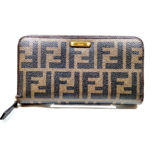 FENDI - Zucca Spalmati Vitello Elite Zip Around Wallet