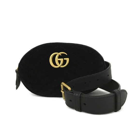 GUCCI - GG Marmont Quilted Velvet Crossbody Shoulder Bum