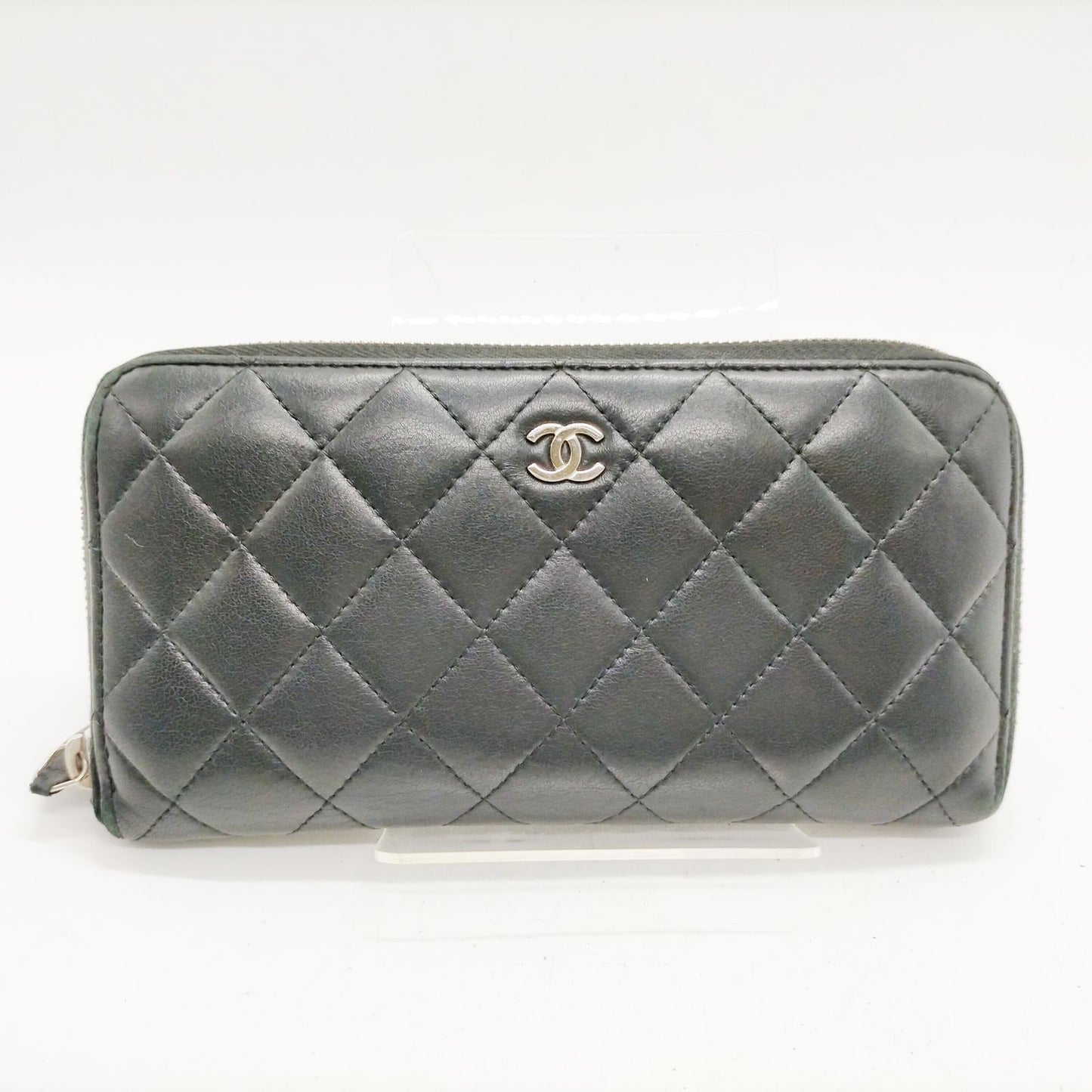 CHANEL - Quilted Large Gasset Zip Around Wallet
