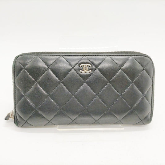 CHANEL - Quilted Large Gasset Zip Around Wallet